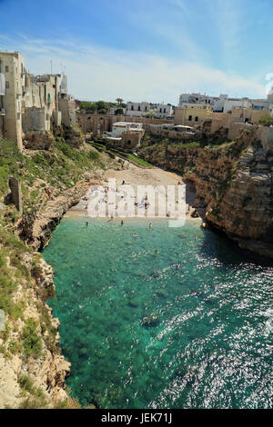 Spiaggia di Polignano a Mare, Puglia sud Italia / Puglia, Italia Foto Stock