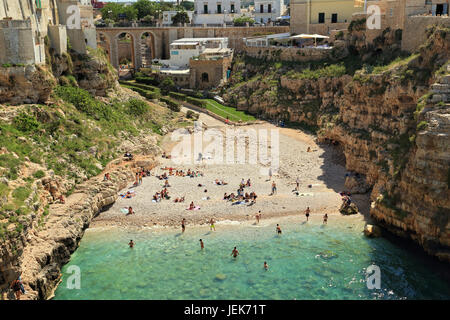 Spiaggia di Polignano a Mare, Puglia sud Italia / Puglia, Italia Foto Stock