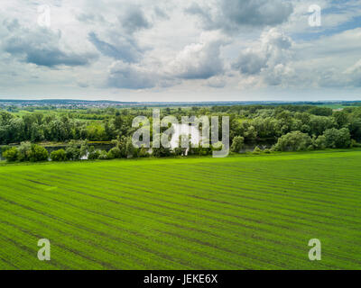 Vista aerea della campagna russa in estate Foto Stock