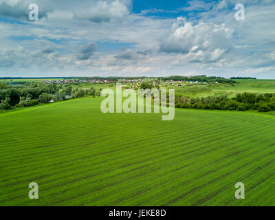 Vista aerea della campagna russa in estate Foto Stock