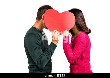 Due facce di copertura a forma di cuore Foto Stock