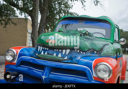 Gator carrello vicino all'università di Florida a Gainesville, Florida. Foto Stock