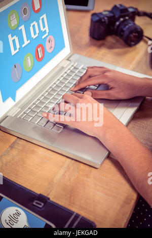 Immagine composita della bolla blog e foto Foto Stock