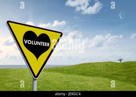 Immagine composita del cuore di volontariato Foto Stock