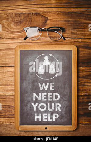 Immagine composita di abbiamo bisogno del vostro aiuto Foto Stock