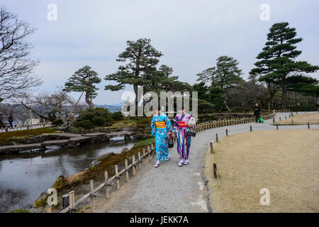 Kenrokuen Park a Kanazawa Foto Stock