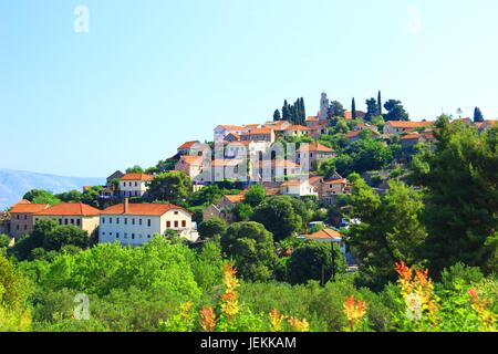 Vrisnik village, isola Hvar, Croazia Foto Stock