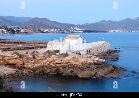 Storico Bagni Marrana presso la costa mediterranea in Isla Plana. Mazarron, nella regione di Murcia, Spagna Foto Stock