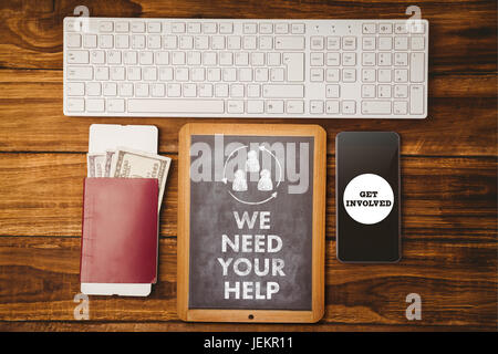 Immagine composita di abbiamo bisogno del vostro aiuto Foto Stock