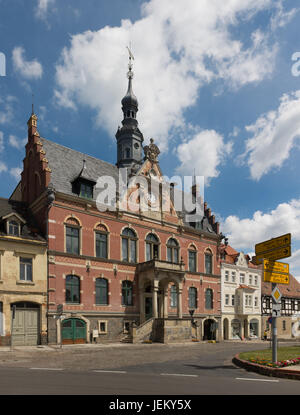 Dahlen, Sassonia, Giugno 8th: Rathaus (tedesco per città Haus) di Dahlen (costruita su 1888) in Sassonia il 8 giugno 2017. Dahlen è una città nel distretto Nords Foto Stock