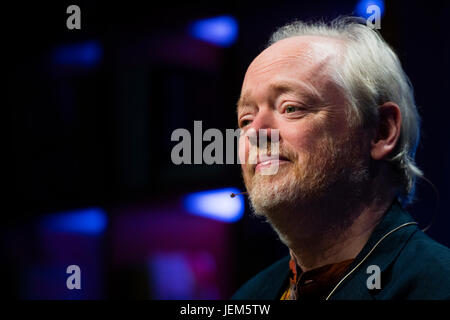 Matteo Francesco , poeta, editor di W. S. Graham è di nuovo raccolte di poesie, professore presso la University of Wales, Aberystwyth., che figurano al 2017 Hay Festival della letteratura e delle arti, Hay on Wye, Wales UK Foto Stock