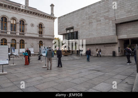 Libreria di Berkeley la costruzione presso il Trinity College di Dublino, Irlanda. Foto Stock