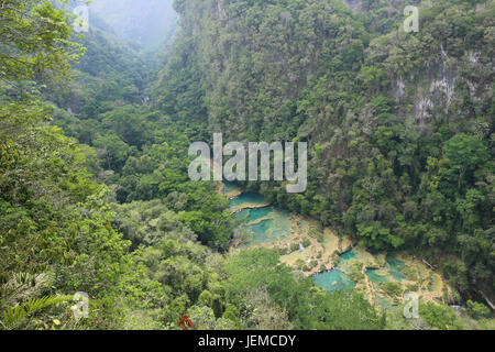 Semuc Champey piscine naturali, Guatemala Foto Stock