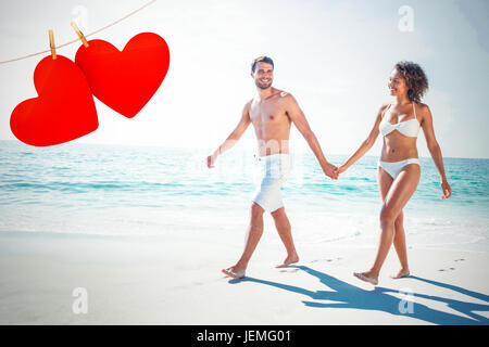 Immagine composita di felice coppia sorridente Foto Stock