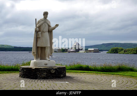 Pellegrinaggio religioso Sito di St Patrick Purgatorio vicina isola del Lough Durg Irlanda County Donegal Foto Stock