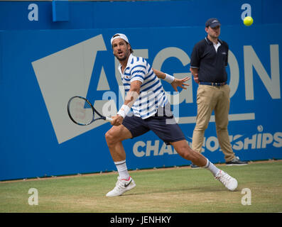 Il 25 giugno 2017. Mens singles finali corrispondono al 2017 Aegon campionati, il Queen's Club di Londra Foto Stock