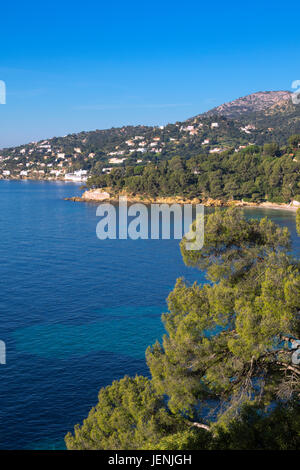 Il Corniche des Maures tra Le Lavandou e Cavalaire Foto Stock