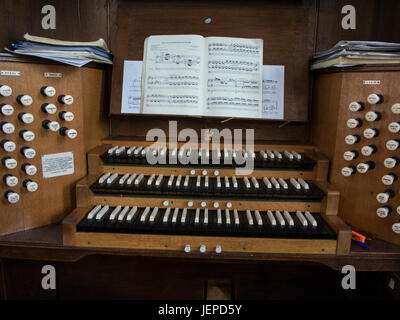 Un organo in St Vedast Chiesa, Foster Lane a Londra Foto Stock