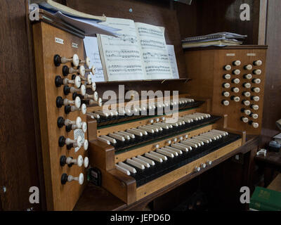 Un organo in St Vedast Chiesa, Foster Lane a Londra Foto Stock