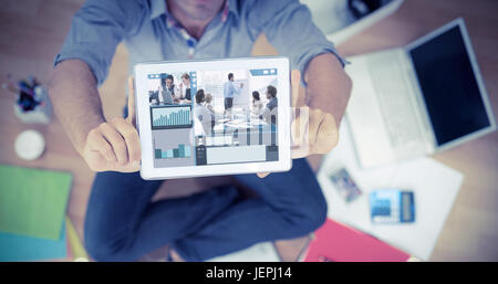 Immagine composita della schermata con i grafici Foto Stock