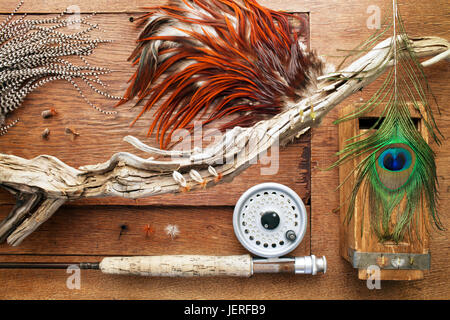 Attrezzature per la pesca, close-up Foto Stock