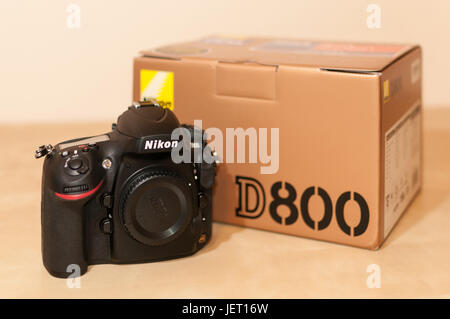 Nikon D800 DSLR con Box Foto Stock