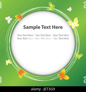 Butterfly, illustrazione astratta, vettore, prato verde, sfondo, sfondo, Illustrazione Vettoriale