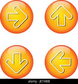 Pulsante, freccette, frecce, icona, vettore, icone freccia, internet, www, worldwideweb, Illustrazione Vettoriale