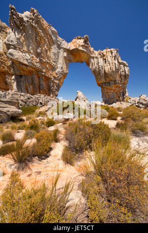 Il telecomando di Wolfsberg Arch nel deserto Cederberg in Sud Africa. Foto Stock
