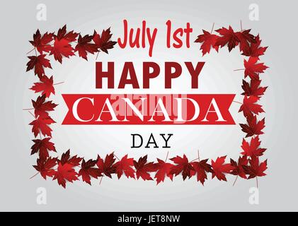 Linea foglia Canada Giorno della carta nel vettore Illustrazione Vettoriale