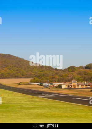 Mustique Airport, Mustique Foto Stock