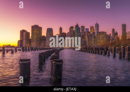 NYC fron Brooklyn waterfront Foto Stock