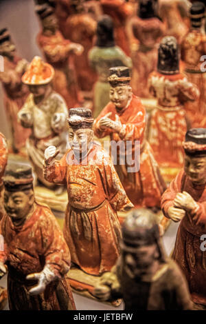 Xian, Cina, 29 maggio 2017 il dipinto La Guardia d'onore sono le guardie funerario del principe Qinjian della dinastia Ming. Si trova nel Museo Storico di Shaanxi Foto Stock