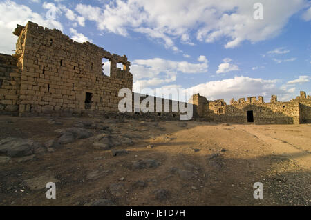 Imponente fortezza di Qasr Al-Azraq, Giordania, Foto Stock