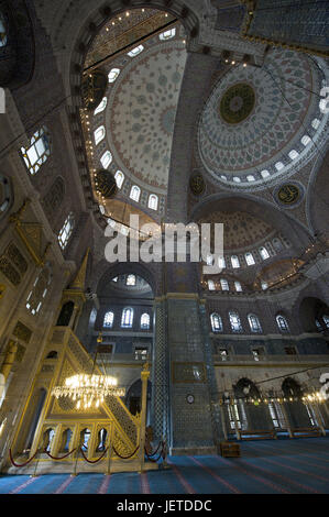 Turchia, Istanbul, parte della città di Eminou, nuova moschea, interior design, Foto Stock