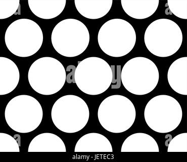 Polka Dot pattern Seamless sfondo nero Illustrazione Vettoriale