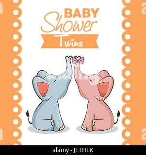 Baby shower girl scheda di invito Illustrazione Vettoriale