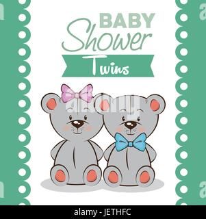 Baby shower girl scheda di invito Illustrazione Vettoriale