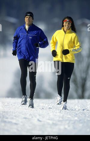 Jogging in inverno, Joggen im inverno Foto Stock