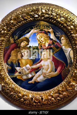 Madonna della melagrana (Madonna della melagrana) 1487 Sandro Botticelli ( Alessandro di Mariano Filipepi ) 1445-1510 Firenze pittore italiano di scuola fiorentina del primo Rinascimento. Foto Stock