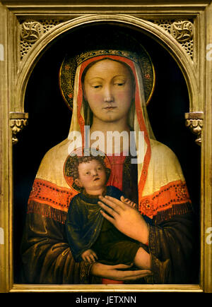 La Madonna e il Bambino 1450 Jacopo Bellini 1400 - 1470 è stato uno dei fondatori di stile rinascimentale della pittura a Venezia e nord Italia. Foto Stock