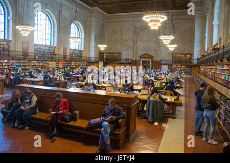 Sala Lettura, New York Public Library, Stephen A. Schwarzman Building, New York CIty, STATI UNITI D'AMERICA Foto Stock