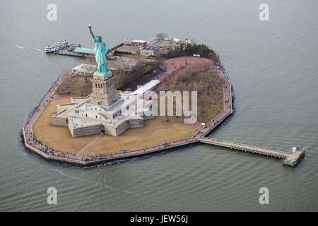Vista aerea di Liberty Island New York Foto Stock