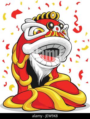 Lion, gatto, Gatto grande, predatore felino, party, celebrazione, Cina, cinese, nuovo Illustrazione Vettoriale