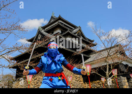 Il ninja a Matsue castello Foto Stock