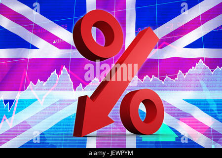 Immagine composita della percentuale di freccia Foto Stock
