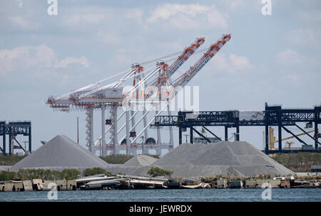 Gantry nel Porto di Tampa Florida USA Foto Stock