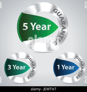 Blu, verde, 5, argento, illustrazione, metallo, tre luminose, lucido, business Illustrazione Vettoriale