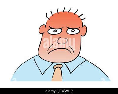 Emozioni, reazione di rabbia e risentimento, infastidire, espressione, mad, nervoso, stress, Illustrazione Vettoriale