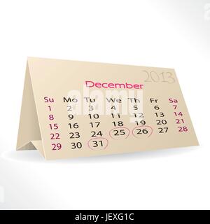 Calendario di calandra Illustrazione Vettoriale